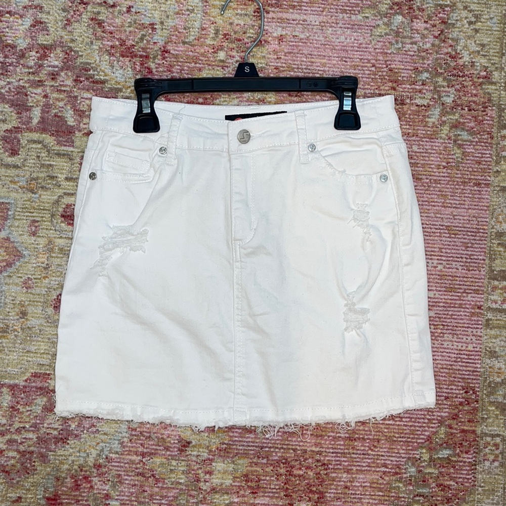White Jean Skirt